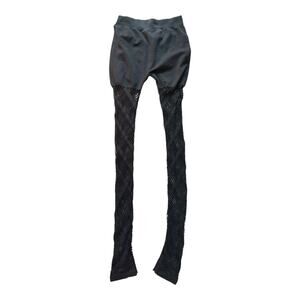 Women's Elite Kate Black Cut Out, See Through Leggings, Shorts On Top, S/M